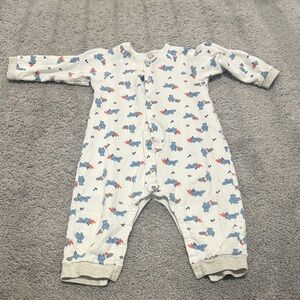 Adorable Blue and Pink Print Kids One Piece